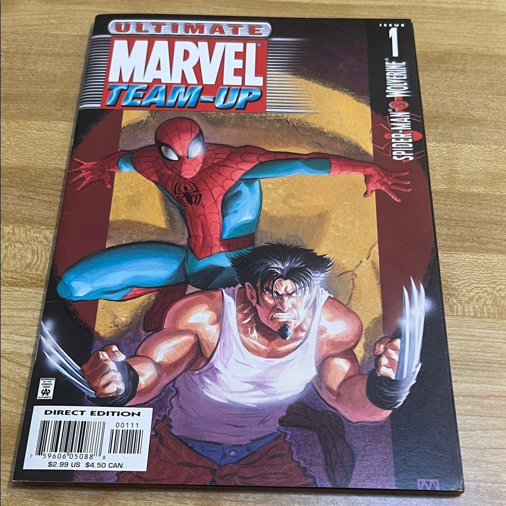 #0907+ Marvel Ultimate Team-Up Comic with Red and Blue Cover